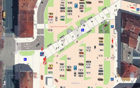 Changement de sens de circulation - Place Gambetta